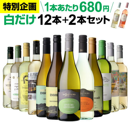 【1本あたり680円 】41％OFF 白だけ 特選 ワイン 12本+2本セット(合計14本) 白ワイン 辛口 セット ワインセット 白 白ワイン 白ワインセット フランス イタリア 金賞 wine 飲み比べ 人気 193弾 浜運A