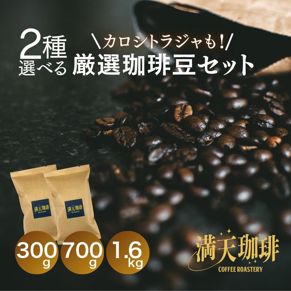 5種から2種 トラジャコーヒーも選べる コーヒー豆 お試し 300g 700g 1.6kg │豆or粉 福袋 満天珈琲 インドネシア カロシトラジャ トミオフクダ ケニア ルワンダ ブラジル