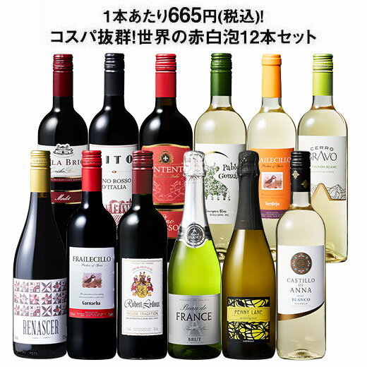 【送料無料】3大銘醸地入り!世界の選りすぐり赤・白・スパークリングワイン飲み比べ12本セット 第35弾 【9000327】 | 金賞 飲み比べ ワイン ワインセット ミックス wine wainn ボルドー フランス イタリア スペイン お買い得 ギフト