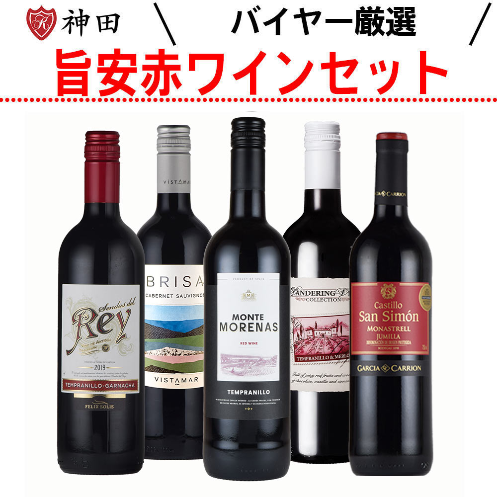 ワインセット 赤ワインセット 厳選 5本セット チリ スペイン 敬老の日 ワイン 飲み比べ デイリーワイン wine set