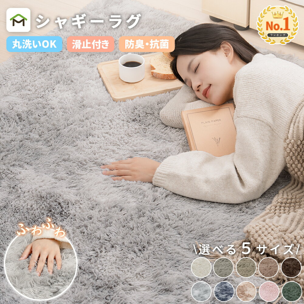 【クーポン200円OFF 9/15限定】【最安値に挑戦中】ラグ ラグマット 洗える オールシーズン 北欧 2畳 3畳 防ダニ 滑り止め付 ホットカーペット対応 カーペット ラグマット シャギーラグ おしゃれ 厚手 絨毯 防音 抗菌防臭 送料無料
