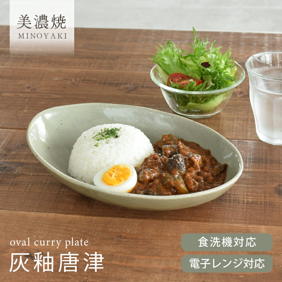食器 和食器 おしゃれ 皿 カレー皿 （灰釉唐津）ナチュラルオーバルカレー皿＆パスタ皿 パスタ皿 モダン 美濃焼 ボウル アウトレット カフェ風 電子レンジ対応 食洗機対応 ／hitotoki ひととき