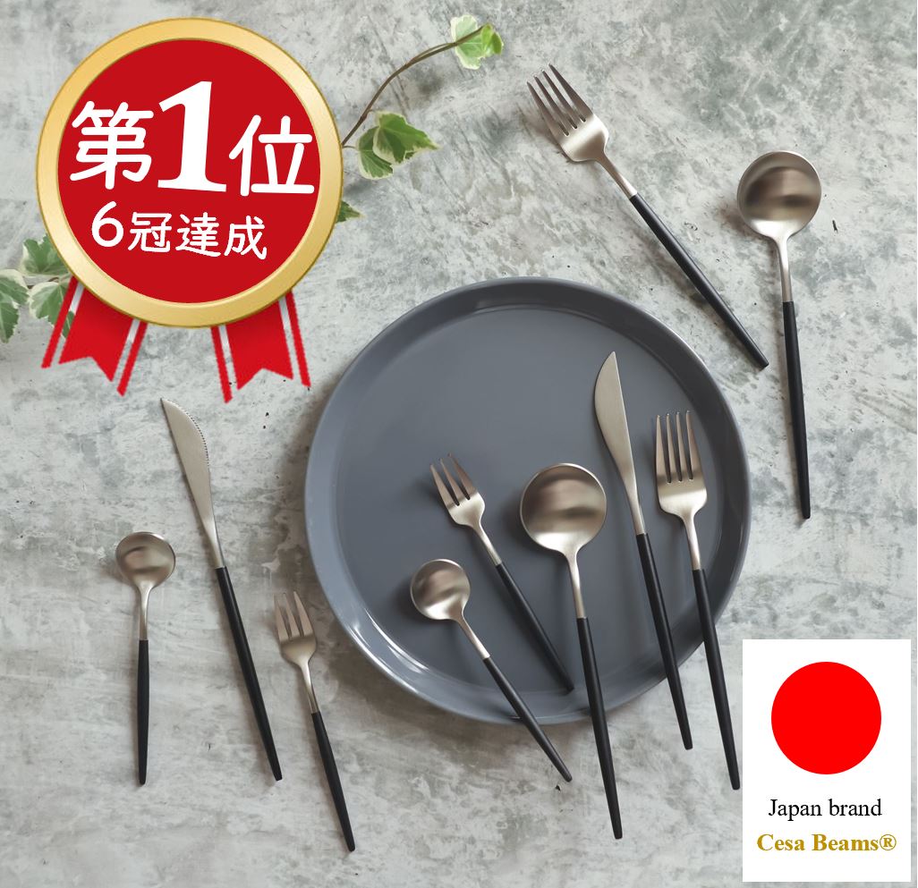 楽天1位　cesabeams　最大2000円オフクーポン　食器　カトラリー　カトラリーセット おしゃれ　スプーン　フォーク　セット　最新プラチナシリーズ　食洗機対応　5本×2セット　日本ブランド　北欧 食器　結婚祝い 和食器 和風 洋風 家族 プチギフト 粗品