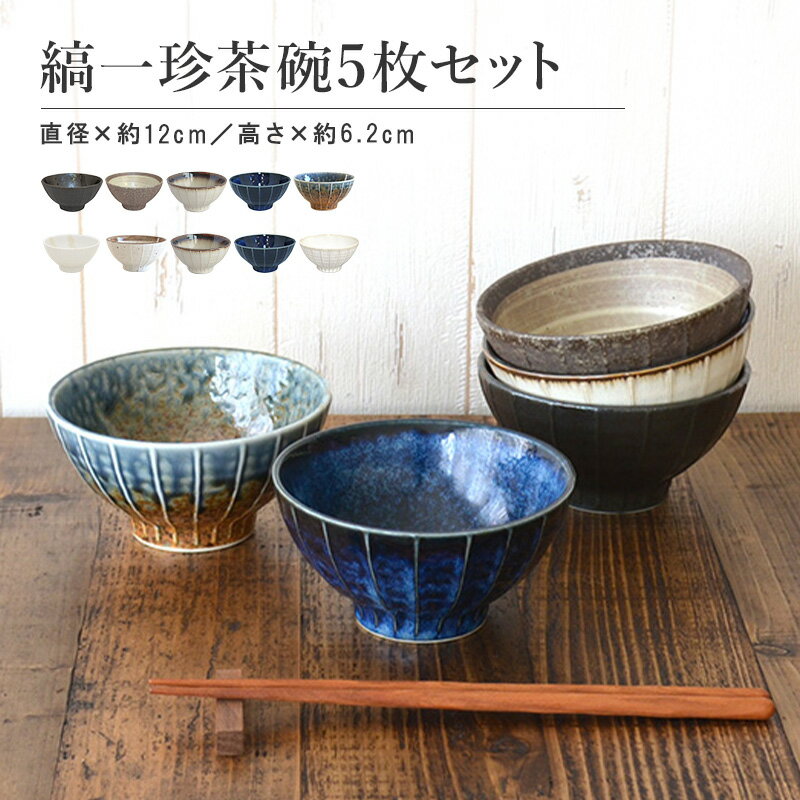 ＼楽天ランキング入賞／ 茶碗 5点セット おしゃれ お茶碗 ご飯茶碗 和食器 お茶碗セット 飯碗 縞一珍飯碗色釉変わり 飯碗 贈り物 子供 釉薬 ナチュラル シンプル 北欧 ギフト 日本製 陶器 食器 レンジ対応 食洗機対応 和食器 かわいい 和風 美濃焼