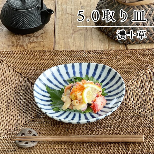 【割引クーポン配布中】食器 和食器 おしゃれ 皿 取り皿 濃十草5.0取り皿 モダン 中皿 美濃焼 プレート 丸皿 アウトレット カフェ風 電子レンジ対応 食洗機対応