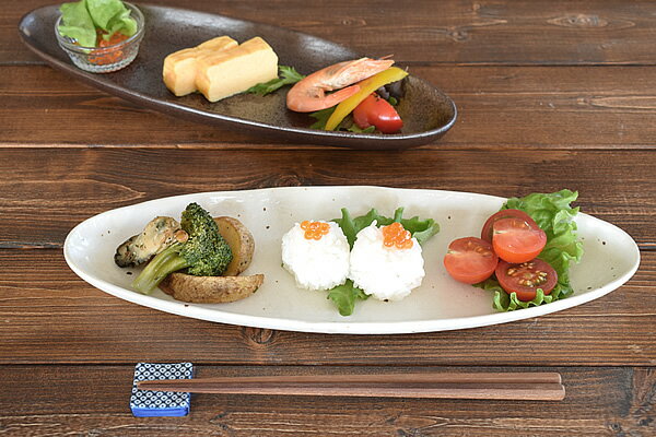 【最大10%OFFクーポン配布中】食器 和食器 おしゃれ 皿 さんま皿 （ナチュラル）ちょっとスリムなオーバルサンマ皿 モダン 美濃焼 楕円皿 秋刀魚皿 カフェ風 電子レンジ対応 食洗機対応