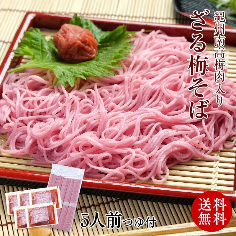 送料無料 お持たせ 手土産 紀州 梅ざるそば 500g（5人前 めんつゆ付）ご家庭用 ネコポスお届け（代引、お届け指定不可） 年越し蕎麦 蕎麦 年越しそば そば 年明けうどん うどん