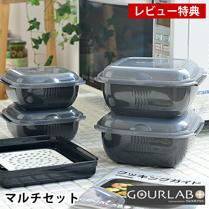 【7月20日はポイント最大10倍祭♪】【レビュー特典付】グルラボ プラス マルチセット イワタニ 電子レンジ 調理器具 IM-GLBMS オーブン対応 スチーマー 耐熱容器 蒸し器 冷凍 保存容器 レンジ 時短 調理 簡単 iwatani