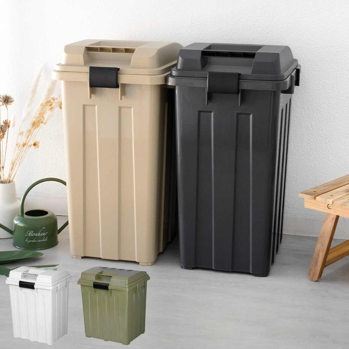 ゴミ箱 45L 70L 90L 屋外兼用 連結ハンドルペール 大容量 単品 同色2個セット 同色4個セット （ ごみ箱 屋外 屋内 連結可能 ハンドル 外用 大きい ふた付き ハンドルペール 分別 収納庫 ストッカー 収納 日本製 ）【39ショップ】