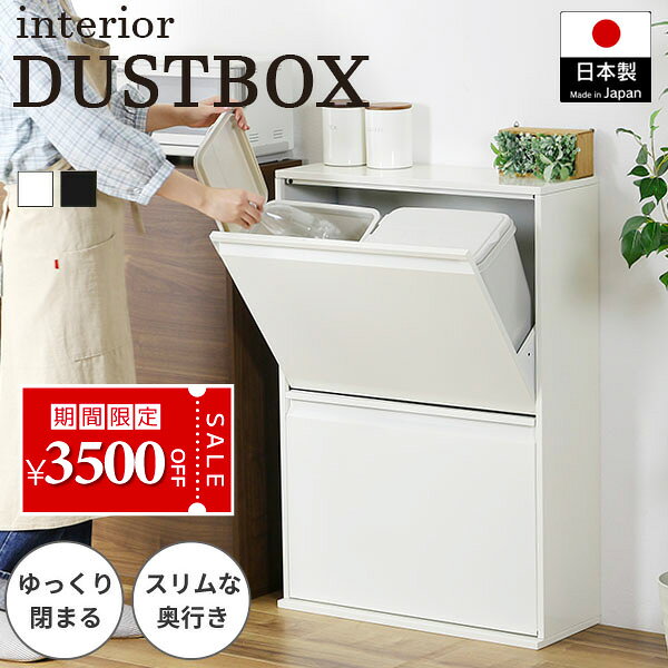 【13日10時まで4000円OFF】 ダストボックス 4分別 スリム ダンパー付 日本製 薄型 完成品 キッチン 分別 ゴミ箱 ごみばこ ごみ箱 ふた付 資源ゴミ リサイクル スチール おしゃれ 国産 ホワイト ブラック 白 黒 カウンター下 収納 コンパクト 大容量