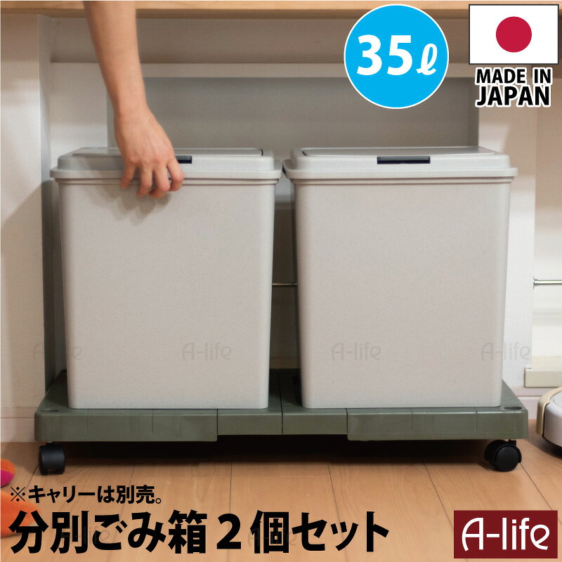 ＼エントリーで全品P5倍！／ゴミ箱 35L 2個 日本製 JAPAN フタ付き キッチン 分別 スリム 分別ごみ箱 35リットル リサイクル リサイクルボックス ダストボックス 洗える ごみ箱 キッチン収納 シンプル おしゃれ a-life エーライフ