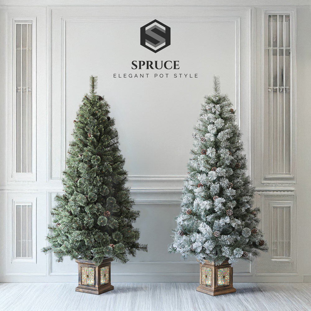 クリスマスツリー 北欧 おしゃれ かわいい フィルムポットツリー 120cm 150cm 180cm 210cm オーナメント 飾り なし 高級 ポットツリー ヌードツリー