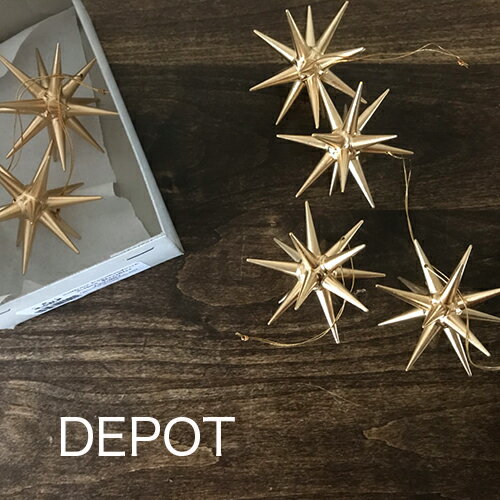 金の星 （小）箱入り6ヶセット ベツレヘムの星 木製 クリスマス ツリー オーナメント ドイツ エルツ地方(ERZ) アルビンプライスラー 【正規輸入品】 本格t的 北欧風 飾り 手作り ハンドメイド グローバルトレード Albin Preissler