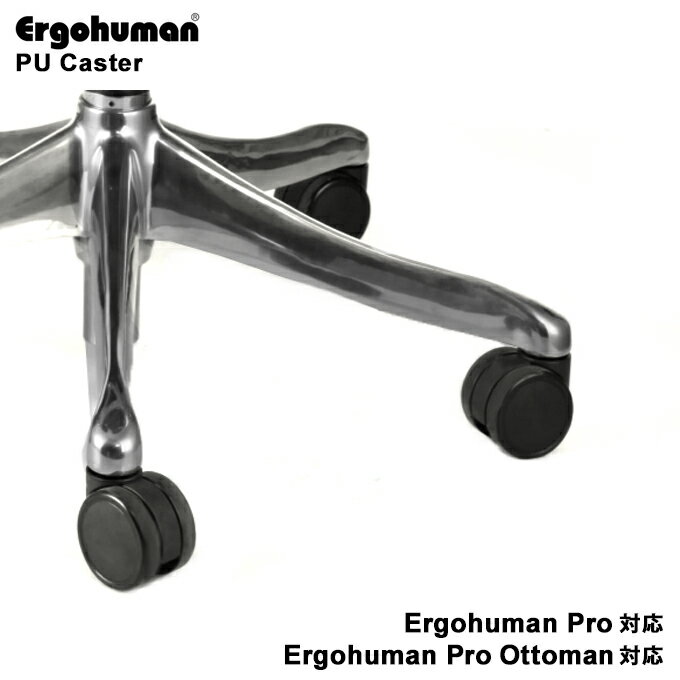 エルゴヒューマン プロ　交換用キャスター　5個セット(1脚分)【 旧Ergohuman 適合 】【Ergohumanプロ・プロ オットマン内蔵型・スマート・プロ2・プロ2 オットマン 適合】【沖縄県・離島以外送料無料】