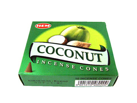お香 ココナッツ香 コーンタイプ HEM COCONUT CORN インセンス インド香 アジアン雑貨 ポスト投函配送選択可能です 6箱毎に送料1通分が掛かります