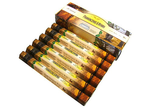 お香 フランキンセンス＆ミルラ香 スティック TULASI FRANKINCENSE&amp;MYRRH インセンス インド香 アジアン雑貨 6箱セット ポスト投函配送選択で送料無料 他商品同梱不可です