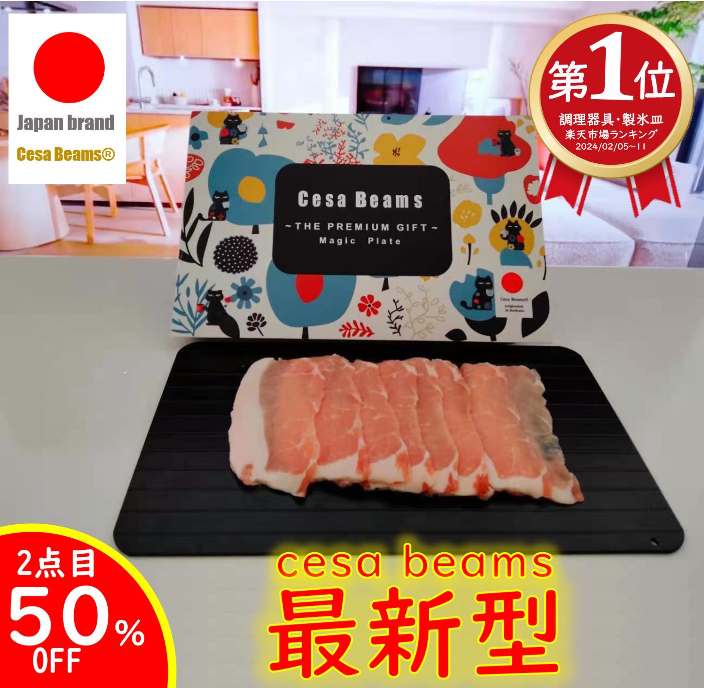 楽天1位　数量限定1点目30%オフ　2点目50％オフクーポン　解凍プレート　家事ヤロウ　cesa beamsテレ東で紹介　最新モデル 3.2mm正規品　解凍プレート 急速解凍　冷解食品解凍　家庭用 自然解凍 急速 解凍　食洗機対応　解凍プレート まな板 粗熱　かっぱ橋