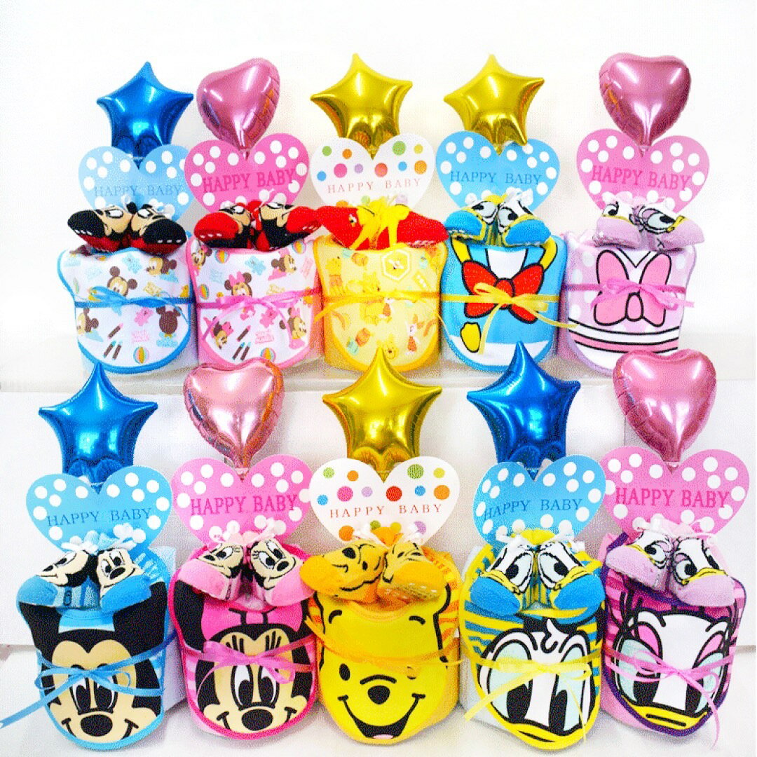【出産祝い】【おむつケーキ　1段 】【ディズニー】【ミッキー】【ミニー】☆196-1☆一部送料無料 即日発送オムツケーキ名入れ刺繍無料