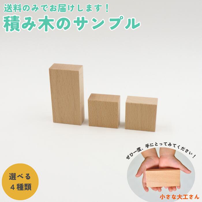 【送料のみでお試しいただけます】小さな大工さん 積み木のサンプル 選べる4種類(40mm基尺 45mm基尺 50mm基尺 比較セット)