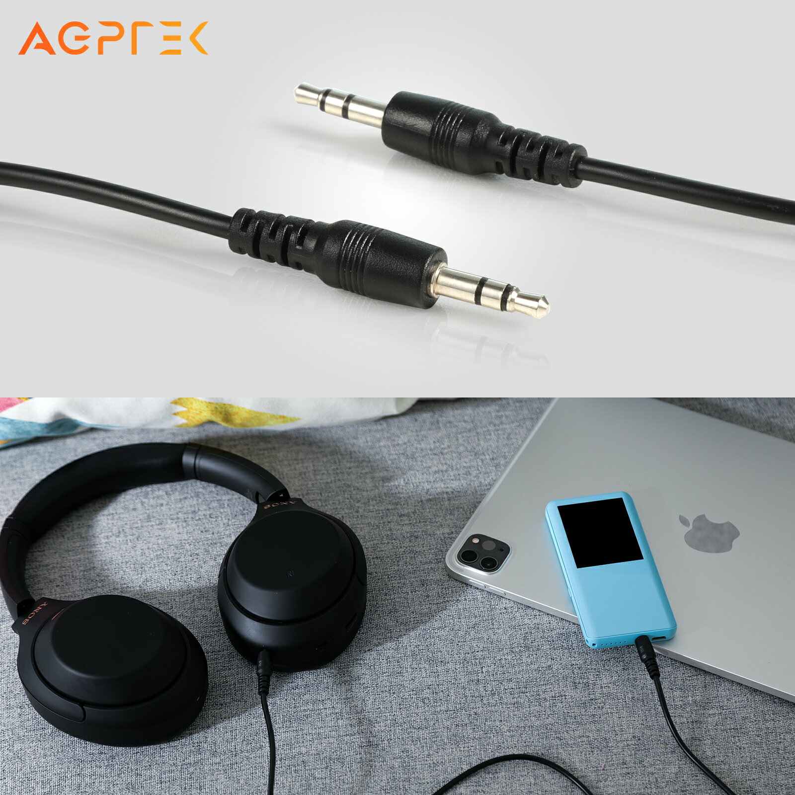 【送料無料】AGPTEK オーディオケーブル (3.5φステレオミニ) 1M ステレオケーブル 3極 AUDIOケーブル AUXケーブル 3.5mm オスオス 高音質 高耐久性 PVC 互換性 プレーヤー ヘッドホン スピーカー 音響 車 iPhone iPad iPod PCなどに対応 ダイレクト 録音 ケーブル
