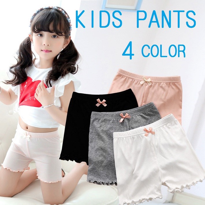 BAOBAO バオバオ ショーツ Kids pants 薄手2分丈レギンス 女の子 ボトムス レギパン レギンス パンツ スパッツ ペチコート ペチパンツ インナーパンツ fs04gm 子供服パンツ 韓国ホワイト ブラック ピンク グレー 110-160cm