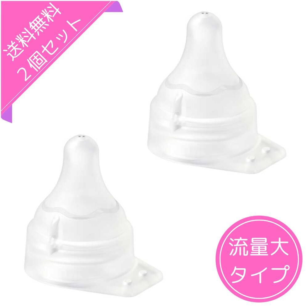 【当日出荷・送料無料・初回クーポン】ピジョン Pigeon 病産院用哺乳瓶（直付け式）用 母乳実感直付け乳首 流量大 2個セット