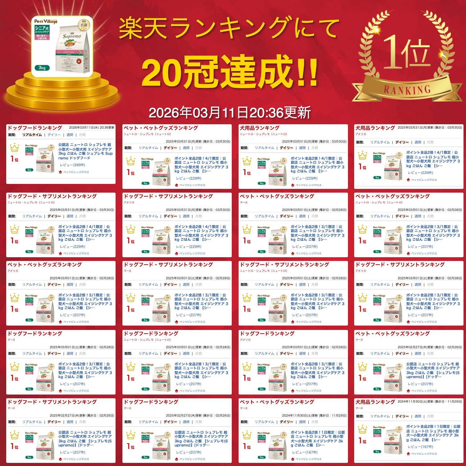 ポイント最大10倍！6/4 20:00〜6/11 01:59まで 公認店 ニュートロ シュプレモ 超小型犬〜小型犬用 エイジングケア 3kg ごはん ご飯 シュプレモ Supremo ドッグフード