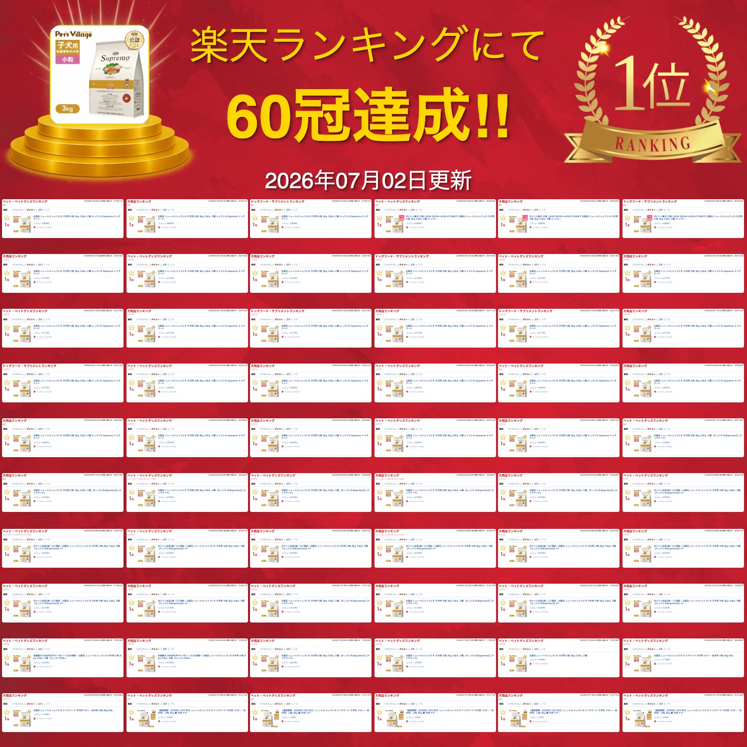 ポイント最大10倍！6/4 20:00〜6/11 01:59まで 公認店 ニュートロ シュプレモ 子犬用 小粒 3kg ごはん ご飯 シュプレモ Supremo ドッグフード