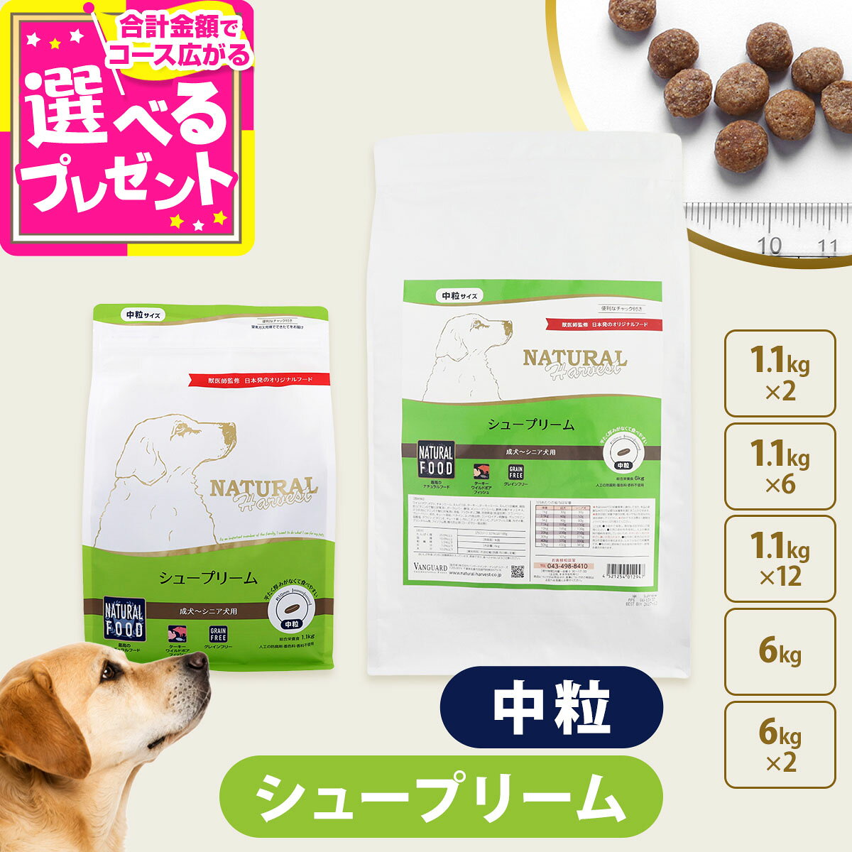 【9/15 要エントリー最大100％ポイントバック】【1.1kg順次パッケージ変更、6kgパッケージ変更済】ナチュラルハーベスト シュープリーム ドッグフード グレインフリー 穀物不使用 成犬 シニア ドックフード ドライ ワイルドボア ターキー 【D】