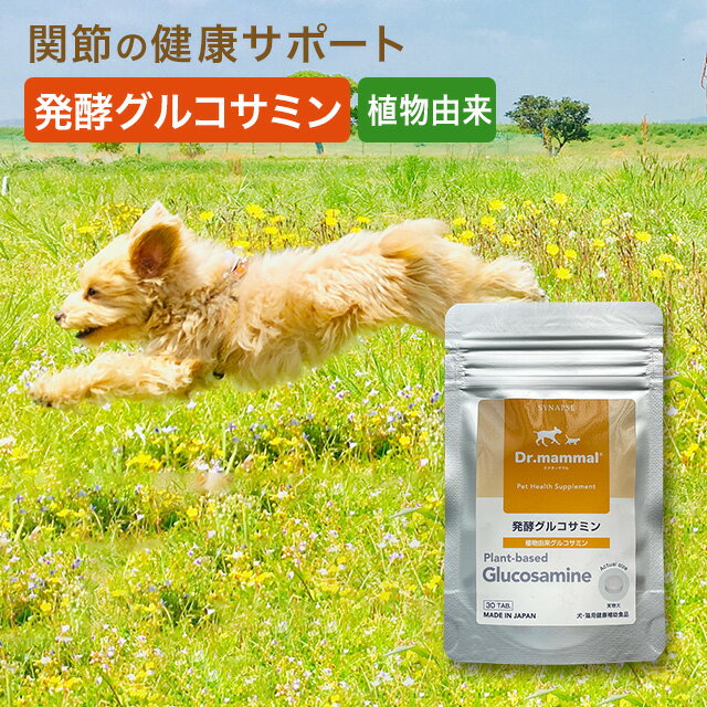 【ポイント10倍 11日01：59まで】 【販売元直販】 犬 関節 サプリ グルコサミン 発酵グルコサミン 30粒 国産 犬用サプリ シニア犬 老犬 高齢犬 足腰 健康維持 植物由来グルコサミン Dr.ママル ペット用サプリ 犬 小動物 シナプス 送料無料
