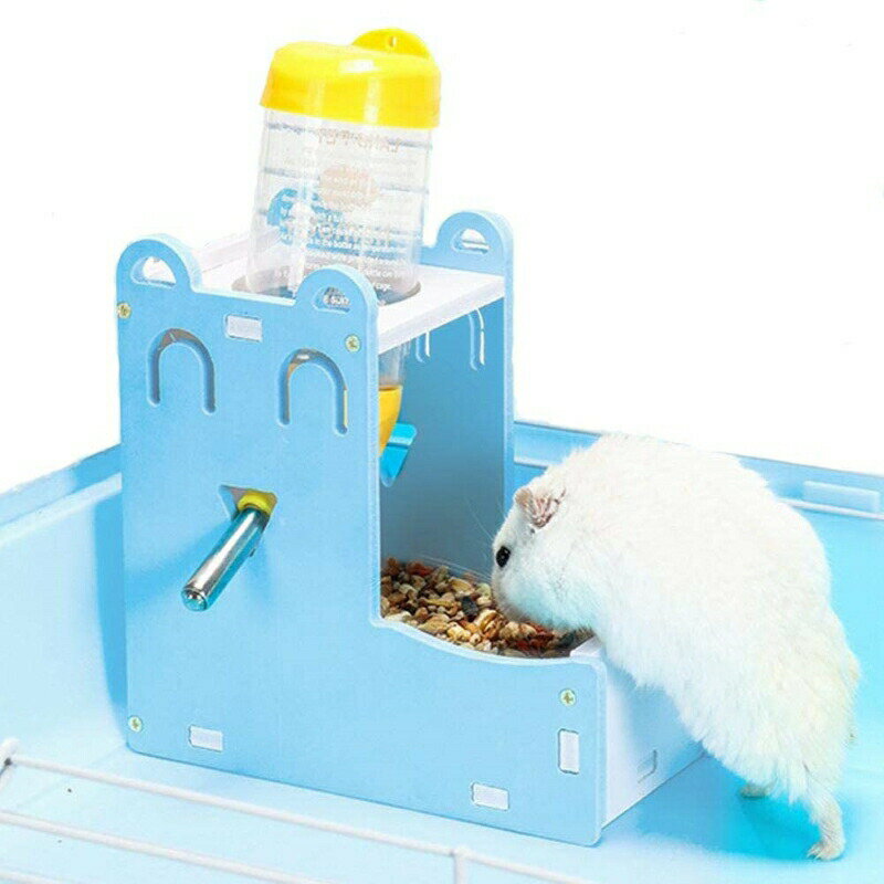 小動物 自動給餌器 80ml給水器付き　小型　 両用　水洗い可　 ハムスター 餌入れ 水飲み 食器 ハリネズミ 給水器 自動 餌やり 水やり