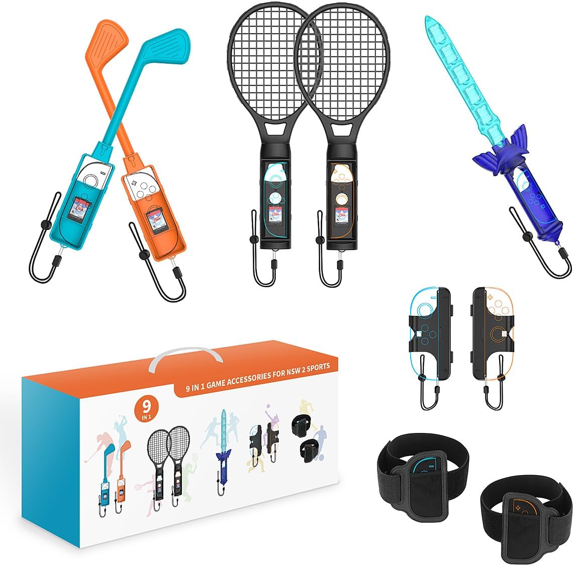 ＼期間限定！最大2,000円クーポン／【9in1セット】 Switch2 Sports ゲーム用 アクセサリーセット バンドル スイッチスポーツ 用セット 体感ゲーム対応 sportsゲーム スイッチ スポーツ 体感スポーツ対応 テニス アクセサリ セット 誕生日プレゼント 子供