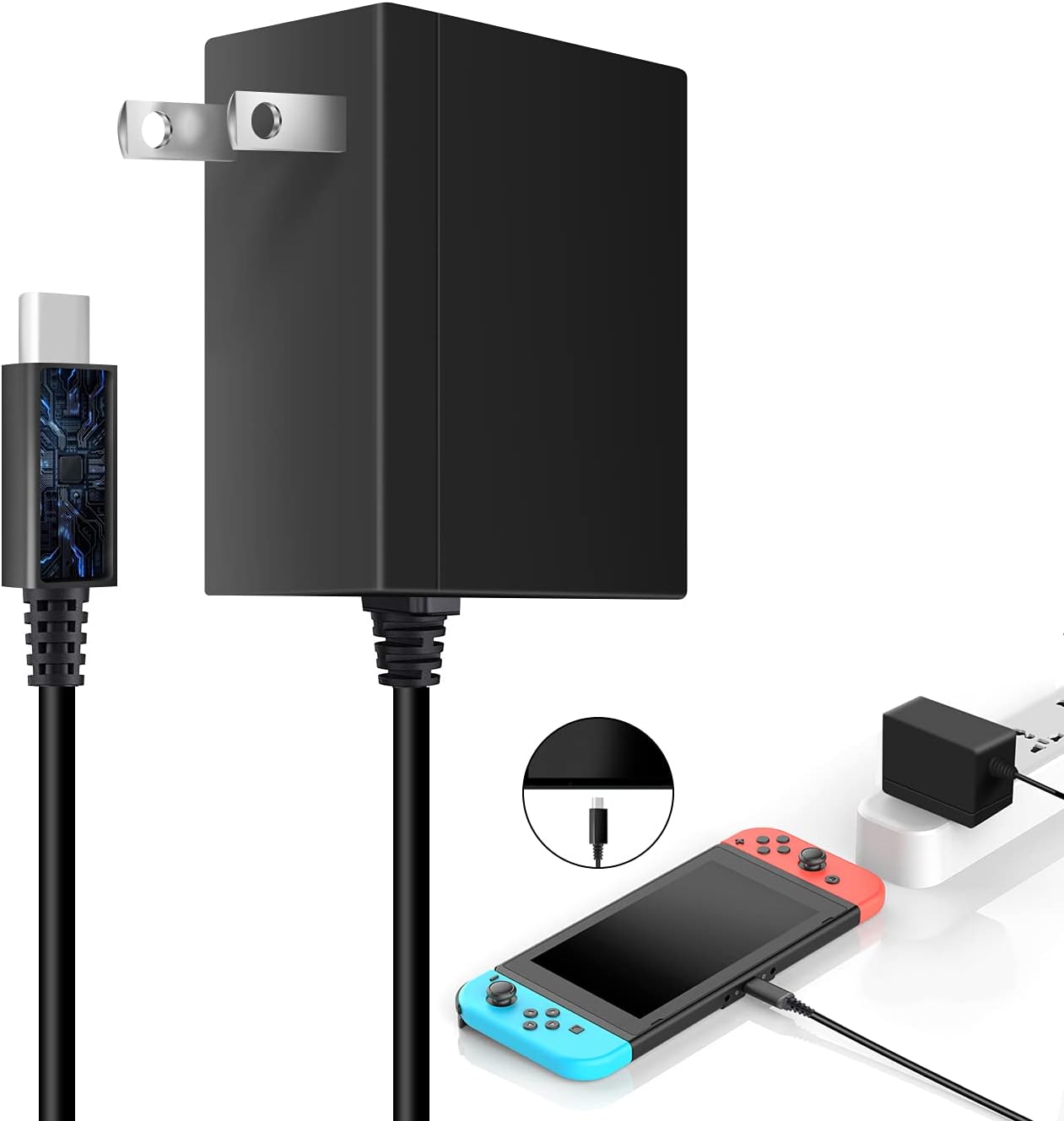 Switch 充電器 ACアダプター PD規格 急速充電 TVモード対応 TYPE-Cコネクタ Switch/Switch Lite/Switch OLED対応 スイッチ 充電器