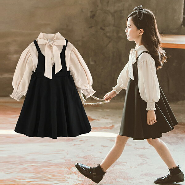 【15日限定10％OFFクーポン】子供スーツ 女の子 キッズ 子供服 2点 セットアップ 上下 ジャンパースカート 入学式 入園式 フォーマルスーツ シャツ 蝶結び リボン スカートセット フレア カジュアル ジュニア セレモニースーツ 春 卒業式 発表会 結婚式 七五三