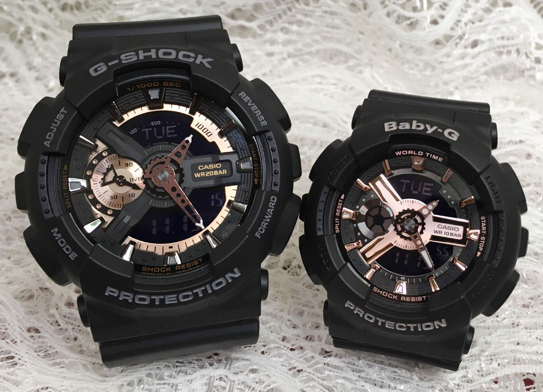 【愛の証 一緒にタフな時を刻もう】ペアウオッチ gショック 【プレゼントはこれでOK！売れてます】 Gショック G-SHOCK BABY-G カシオ 2本セット Gショック GA-110RG-1AJF BA-110RG-1AJF 人気 婚約　夫婦 高級　クリスマス プレゼント おすすめ内祝い