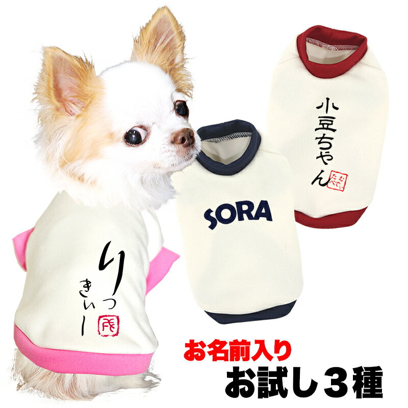 ＼P10倍★6/11 23:59まで／【予約商品】＼お試し 名入れ【お名前入り★1680円〜】／【犬服 犬 服 秋冬 犬の服 ひらがな カタカナ 漢字 英文字】愛犬のお名前入り3種【和柄 パピー トイプードル チワワ ダックス おしゃれ 小型犬 中型犬 送料無料 タムベディ】(O/3/RI/H/)