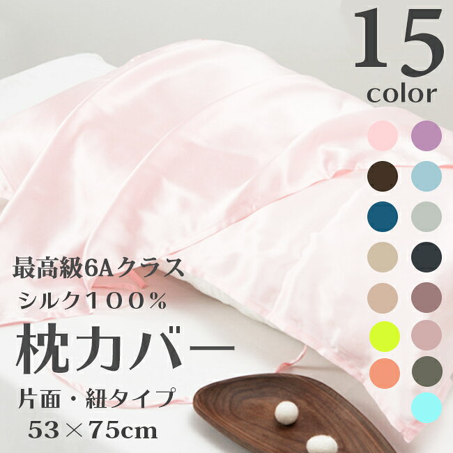 枕カバー シルク 53×75cm 大きめ 冷感 シルク100% 厚手 19匁 43×63 50×70用 シルク枕カバー 紐付き 暖か 美肌 肌ケア 保温 乾燥対策 保湿 美容 ピロケース 美髪 艶髪 枕 カバー 切れ毛 寝具 滑らか 柔らか 涼しい 母の日 父の日 敬老の日 送料無料