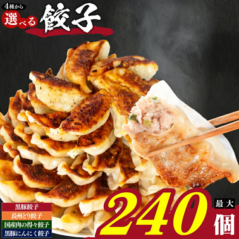 【ふるさと納税】 スピード発送！ 餃子 72~240個 冷凍 小分け 選べる 種類 定期便 鹿児島県 宮崎県 黒豚餃子 にんにく ニンニク ぎょうざ ギョーザ 豚肉 鶏肉 家族 子ども 弁当 中華 惣菜 大容量 人気 ランキング 美味しい おいしい 焼き餃子 揚げ餃子 訳あり 山口県 下関市