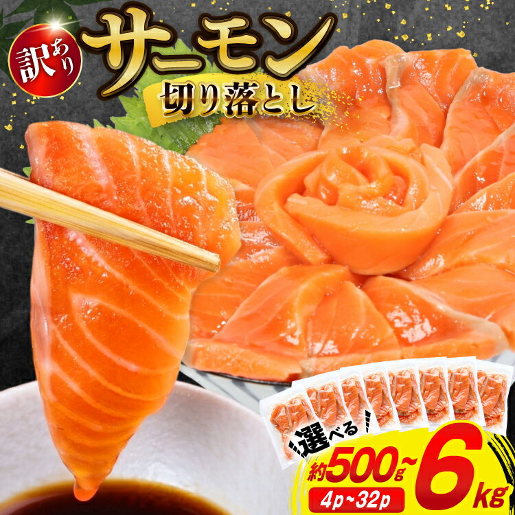 【ふるさと納税】 訳あり サーモン 切り落とし おさしみ用 【選べる内容量】500g/1kg/2kg/4kg/6kg 個包装 125g [足利本店 宮城県 気仙沼市 20565700] 定期 定期便 魚 魚介類 鮭 お刺し身 刺し身 刺身 生 生食 個包装 チリ銀鮭 銀鮭 海鮮 海鮮丼 魚介
