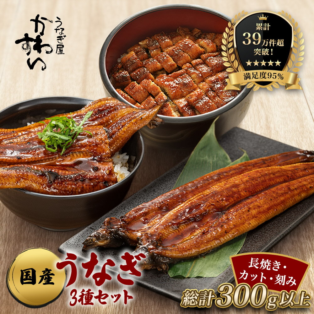 【ふるさと納税】【 楽天うなぎ部門13年連続第1位！】国産うなぎ蒲焼3種セット (A6-8)〈 うなぎ屋 かわすい 〉 グルメ大賞連続受賞 特製タレ付 送料無料 高評価 人気 ギフト 贈り物 お歳暮 御歳暮 丑の日 お中元 母の日 父の日 特産品 和歌山県 有田市