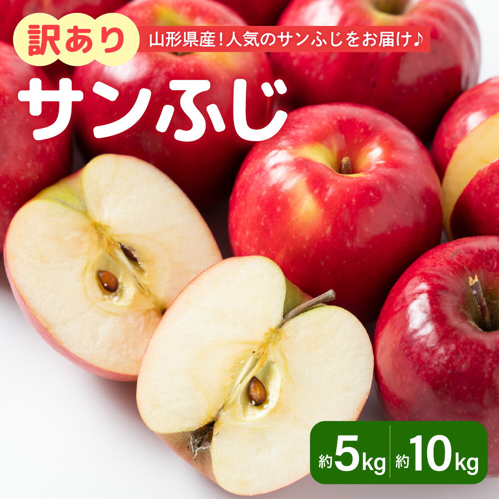 【ふるさと納税】【先行予約】 令和8年産 訳あり りんご サンふじ 約 5kg または 約10kg 玉数 お任せ ご家庭用 2026年11月中旬 ～ 12月上旬頃 お届け予定 果物 フルーツ リンゴ 林檎 国産 わけあり 送料無料 産地直送 お取り寄せ 山形県 米沢市