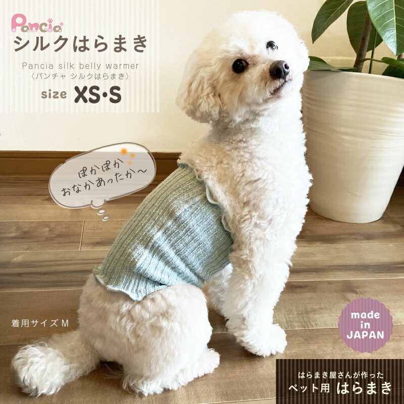 犬用腹巻き Pancia シルクはらまき XSサイズ Sサイズ 日本製 ペット腹巻き ドッグウェア ペットウェア 冷え防止 冷え症ケア 寒さ対策 小型犬 トイプードル チワワ 伸びる 男猫 の子 女の子 犬の服