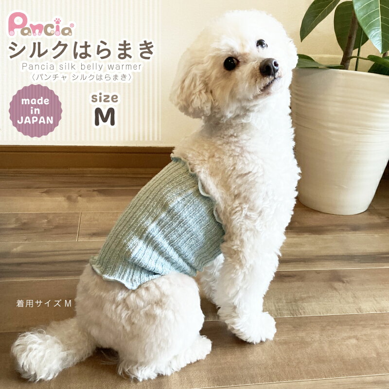 犬用腹巻き Pancia シルクはらまき Mサイズ 日本製 ペット腹巻き ドッグウェア ペットウェア 冷え防止 冷え症ケア 寒さ対策 小型犬 中型犬 伸びる 男の子 女の子 犬の服