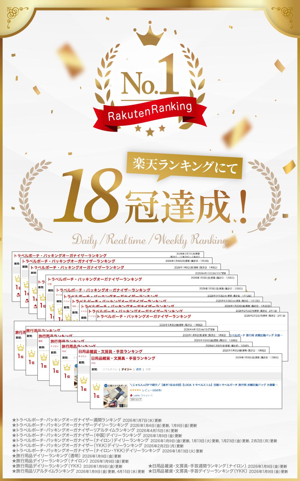 【マラソン限定15％OFF】5/27迄＼日本テレビ『ZIP!』で放送／【楽天18冠達成】LIXIA トラベルスリム トラベルポーチ 圧縮 旅行用 衣類収納 仕分け 撥水 防水 軽量 大容量 YKK 両面収納 コンパクト スーツケース 収納 旅行バッグ 出張 旅行 圧縮袋 収納ポーチ 着替え オムツ