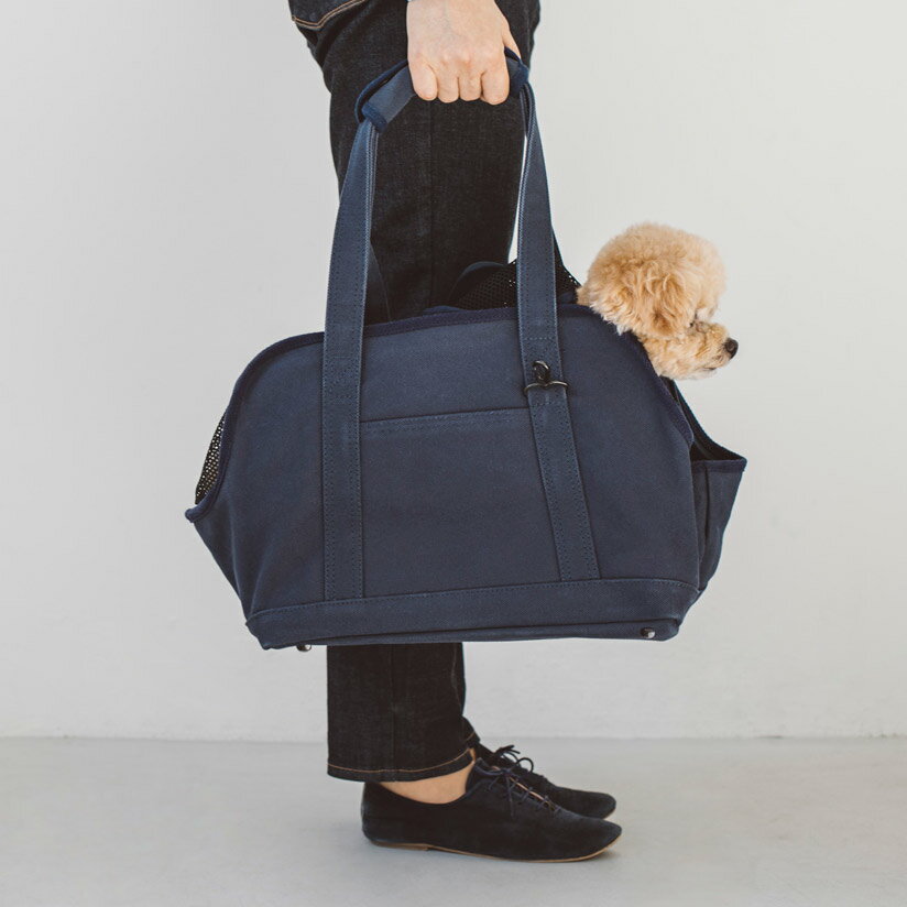 【送料無料】スクエア トート キャンバス ソリッド S サイズ犬用 キャリーバッグ 日本製